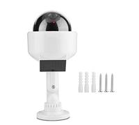 lvifloae Solar Fake Security Camera,Dome Dummy Security Camera, Indoor/Outdoor, Solar Powered, with Flashing Red LED for Home/Warehouse,Shops White