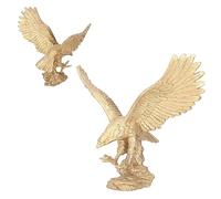 lvifloae Tall Eagle Statuette Golden Eagles Resin Ornaments Statue Large Golden Eagle Resin Sculpture Ornament Office Decor