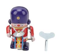 lvifloae Tinplate Walking Drummer Soldier Wind Up Toy Vintage Clockwork Drummer Figurine Drumming Figurine Fun Collectible Gift For Kids Adults Home Office Decor