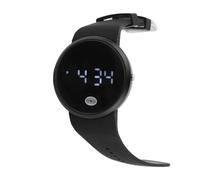lvifloae Touch Led Digital Watch Round Screen Adjustable Stylish Unisex Rubber Bands Wristwatch For Leisure Sports Business Parties (Black)