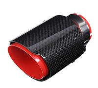 lvifloae Universal Exhaust Tailpipe Carbon Fiber Power Boost Significant Straight Pipe 2.5“ Inlet 3.5” Single Outlet Red