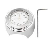 lvifloae Universal Motorcycle Handlebar Clock 22 to 25mm Aluminum Alloy Waterproofing Dial Watch Metal Mount Hand Grip Bar Dial Watch for Bike Handlebars motorcycle modification (Silver)
