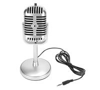 lvifloae Vintage microphone Antique microphone props with stand Fake miniature phone music Clear sound Suitable for Karaoke Stage Recording Studio Decoration Party Decoration
