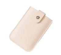 lvifloae Wallet Card Holder Slim Card Wallet Cascading Concealed Drawer Card Case Multi Card Holder Business Card Holder Organizer Card Holder Pu Leather with Snap Button Black (Milky White)