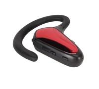 lvifloae Wireless Bluetooth Earpiece Lightweight Single Ear Bone Conduction Style Noise Cancellation Earpiece Earphone with Mic Hook for Business Calls Driving Outdoor Use Black (Red)