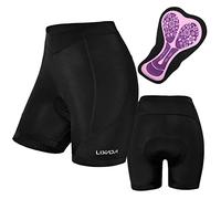 lvifloae Women winter padded cycling shorts High elasticity and warmth 3D three dimensional cutting Thickened shaker fleece lining windproof lock temperature Autumn and winter riding(black) (M)
