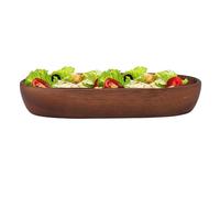 lvifloae Wooden Fruit Bowl Multipurpose Bread Bowl Wooden Boat Shaped Berry Bowl for Food Bread Fruits Snack Dessert (M)