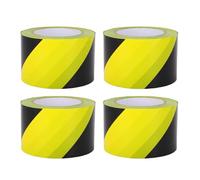 lvifloae Yellow Caution Tape Roll 4-Pack, 3 Inch, Non-Adhesive Water Proof PE Safety Tape for Construction Sites, Hazardous Areas & Barricades