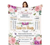 Lviliss Inspirational Gifts for Women, Warm Hugs Healing Blanket, Get Well Gifts for Women After Surgery, Breast Cancer Gifts for Woman, Thinking of You Gifts for Women Soft Throw Blanket 60"x50"