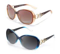 LVIOE 2P Sunglasses Womens Overisize Stylish UV Protection