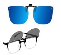 LVIOE Clip on Sunglasses Over Prescription Glasses for Men/Women, Polarised Anti-Glare Driving Glasses