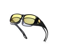 LVIOE Night Driving Glasses Polarised Fit Over Glasses, Lightweight Rectangle Frame,Reduce Headlight Glare for Night Vision