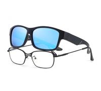 LVIOE Over Glasses Sunglasses for Men Polarised Lens Square Frame Fit Over Glasses UV400 Protection