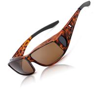 LVIOE Polarised Fit Over Sunglasses for Men Women, Clip-on Over Glasses Sunglasses with UV 400 Protection