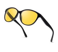 LVIOE Polarised Night Vision Glasses Womens Anti-Glare Lenses Classic Vintage Style Headlight Glassses for Night Driving