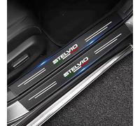 lvjiena 4 Pcs Car Door Sill Protectors Strips for Alfa Romeo Stelvio, Threshold Protective Film Kick Plate Fiber Scuff Plate Auto Decorative Accessories