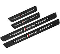 lvjiena 4 Pcs Car Door Sill Protectors Strips for Alfa Romeo Stelvio, Threshold Protective Film Kick Plate Fiber Scuff Plate Auto Decorative Accessories,A