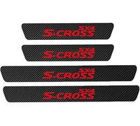 lvjiena 4 Pcs Car Door Sill Protectors Strips for Suzuki SX4 S-Cross, Threshold Protective Film Kick Plate Fiber Scuff Plate Auto Decorative Accessories,C