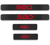 lvjiena 4 Pcs Car Door Sill Protectors Strips for Volvo S80, Threshold Protective Film Kick Plate Fiber Scuff Plate Auto Decorative Accessories,C