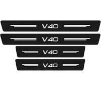 lvjiena 4 Pcs Car Door Sill Protectors Strips for Volvo V40, Threshold Protective Film Kick Plate Fiber Scuff Plate Auto Decorative Accessories