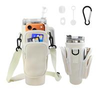 Lvjkes Bag for Stanley Cup 1.2L/40oz, Stanley Cup Accessory Bag with Mobile Phone Pocket, Adjustable Shoulder Strap, Water Bottle Carrier with Three Pockets for Travel, Hiking, Running and Cycling