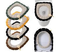 Lvjkes Toilet Seat Covers, 4 Pieces Toilet Seat Cushion with Handle, Washable, Reusable, Universal, 42 x 38 cm (Cute duck)