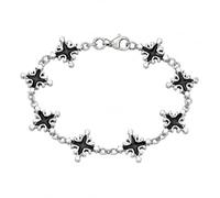 LVJMJ Gothic Punk Spider Chain Bracelet - Zinc Alloy Vintage Silver Tone Skeleton Spider Link Cuff with Antique Finish, Adjustable Extension Chain, Hip Hop Street Style Halloween Jewelry Gift