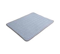 LVJMJ Pet Cooling Mat with Latex Filling, Ice Silk Breathable Geometric Quilting Non-Slip Bottom, 4 Colors Light Blue Grey Pink Green XS-XL for Dogs Cats Indoor Summer Bed