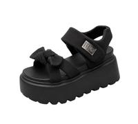 LVJMJ Women's Platform Sandals, Roman Style Bow Knot Hook and Loop Strap Soft Sole Summer Beach Casual Open Toe Shoes