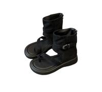 LVJMJ Womens Roman Style High Top Sandals Open Toe Platform Thick Sole Ankle Boots Toe Post Buckle Side Cut Out Back Zipper Slip On Summer Casual Shoes Khaki Black