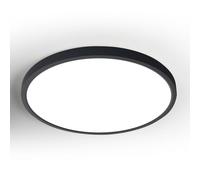 LVL 16 Inch LED Ceiling Light 32W, 40cm Round Flush Mount LED Ceiling Lamp, CCT Adjustable & Easy Install, Modern Lighting for Living Room, Bedroom, Kitchen, Office (Black)