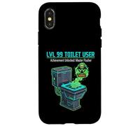 LVL 99 Toilet User Bathroom Humor Funny Gamer Dad Husband Case for iPhone X/XS