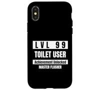 LVL 99 Toilet User Bathroom Humor Funny Gamer Dad Husband Case for iPhone X/XS