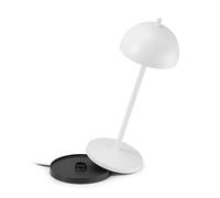 LA VILLE LUMIÈRE LVL EvaG Rechargeable Wireless Table Lamp - LED Lamp with Touch Dimming for Indoor/Outdoor Use IP65 - Light Temperature from 2200 to 3000K, Long-Lasting, Aluminum, White