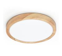 LVL LED Ceiling Light, 18W Wood Grain Flat Small Round Nordic Flush Ceiling Light for Bedroom Living Room Kitchen Bathroom Lights (18W)