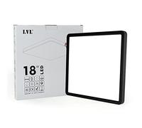 LVL LED Panel Light, 18W 9inch CCT 3 Lighting Color Modern Square Flush Led Ceiling Light for Hallway, Corridor, Kitchen, Bedroom, Utility Room, Office (Black, 23cm-18W)