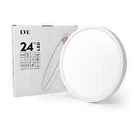 LVL LED Round Ceiling Light, 24W 30cm, CCT 3 Lighting Colors, Modern Flush Ceiling Lights for Hallway, Corridor, Kitchen, Bedroom, Utility Room, Office (White, Φ30cm-24W)