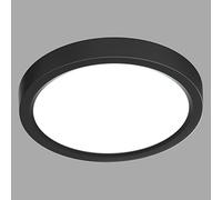 LVL LED Round Small Ceiling Light, 12W CCT Flat Ceiling Lights, Modern Flush Ceiling Lamp for Hallway, Bathroom, Corridor, Kitchen, Bedroom, Utility Room, Office(Black, Φ18cm-12W)
