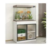 LVLDAWA Fish Tank Stand, Floor-Standing Reptile Aquarium Stand, Aquarium Stand With Storage Cabinet For Living Room, Entryway(White,100X45X75CM)