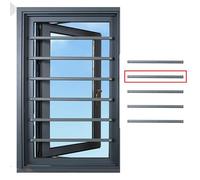 LVLDAWA Window Security Guard Barrier Pole, Aluminum Alloy Windows Grill Replacement Rod, Home Window Safety Guards Protector For Children's Room Living Room(105cm)