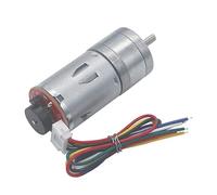 LVLOZ Small Motor Miniature Geared Mini Dc Motor, JGA25-370 DC Gear Motor with Encoder, Billboard Robot Gear Automatic Feeder Electrico Dc Motor high Torque (Color : 6V, Size : 130RPM)