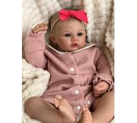 LVLQUITE reborn baby dolls girls silicone babies 18inch realistic toddler | lifelike Soft full body newborn that look real life eyes open boy