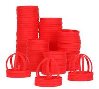 LVNRIDS 100 PCS Silicone Wristbands Rubber Bracelets 7 inch Length Sports Elastic Wristband Bracelet Bulk Gifts for Boys Girls Teacher Student Party Red