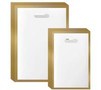 LVNRIDS 100pcs Merchandise Retail Shopping Bags, White Reusable Plastic Gift Bags 40x28cm and 30x20cm for Small Business Supply, Clothes, Boutique, Market Stall, Trade Shows