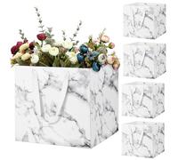 LVNRIDS 5 PCS Large Gift Bags, Extra Large Square Gift Bag 11.8 inch for Presents Cake Bouquets Wedding Flower Bridesmaid Christening Graduation Birthday Party White A