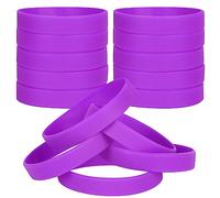 LVNRIDS 50 PCS Silicone Bracelets Wristbands for kid, Sports Rubber Elastic Wristband Bracelet for School Activity Party Favors Decorations Purple
