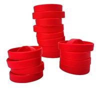 LVNRIDS 50 pcs Silicone Elastic Wristbands Blank Rubber Wrist bands Bracelets for School Sport Party Red