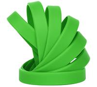 LVNRIDS 50 pcs Silicone Wristbands 7 inch Rubber Bracelets Green for Kids Teens, Sports Rubber Elastic Wristband Bracelet Bulk Gifts for Teacher Supplies Graduation Party Favors