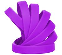 LVNRIDS 50 pcs Silicone Wristbands 7 inch Rubber Bracelets Purple for Kids Teens, Sports Rubber Elastic Wristband Bracelet Bulk Gifts for Teacher Supplies Graduation Party Favors