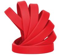 LVNRIDS 50 pcs Silicone Wristbands 7 inch Rubber Bracelets Red for Kids Teens, Sports Rubber Elastic Wristband Bracelet Bulk Gifts for Teacher Supplies Graduation Party Favors